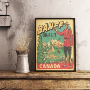 Banff Vintage Poster, Vintage print, Vintage Poster, Vintage Travel Poster, Canada Print, Vintage Wall Art, Retro Travel Poster