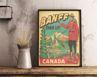 Banff Canada Vintage Travel Poster Art Print (Digital Download)