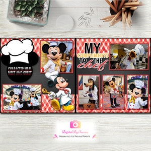 Chef Mickey at Disneyworld Scrapbook Template Digital Scrapbook Template Digital Scrapbook Page 12x12 Scrapbook Page Layout DOWNLOAD