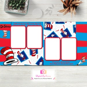 Modèle Dr Seuss de 2 pages et 4 photos Chat dans le chapeau 12 X 12 Modèles de scrapbooking numérique de haute qualité ** TÉLÉCHARGEMENT IMMÉDIAT