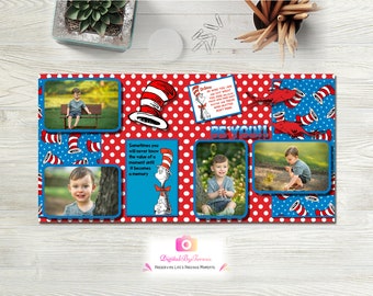 Dr Seuss Scrapbook Template, Digital Scrapbook Template, Digital Scrapbook Page, 12x12 Scrapbook Page Layout ** INSTANT DOWNLOAD