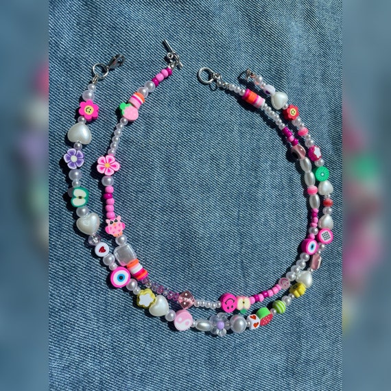 Mismatched beaded necklace deals