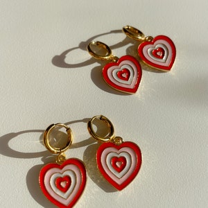 Vintage Gold Heart Aesthetic Earrings Set for Women Fashion, Y2K Earrings, Heart Earrings, Love Heart Earrings, Aesthetic Earrings