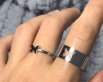 paar ringen, vriendschap ringen, belofte ringen, koppels matching ring, y2k ringen, Cute Matching Promise ringen, Layering Ring Set, Gift Idee