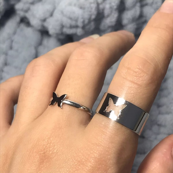 couple rings,  friendship rings, promise rings, couples matching ring, y2k rings, Cute Matching Promise Rings, Layering Ring Set, Gift Idea