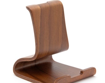 Phone Holder, Stand, Handcrafted Bent Plywood