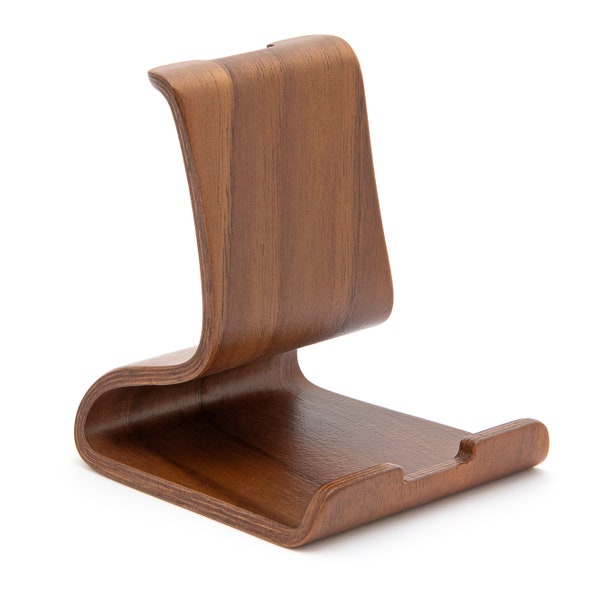 Phone Holder, Stand, Handcrafted Bent Plywood