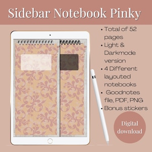 Digital Daily Notebook | hyperlinked undated planner | realistic and minimal looking notebook | GoodNotes, Notability | Bonus Stickers