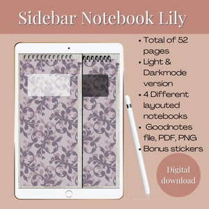 Digital Daily Notebook | hyperlinked undated planner | realistic and minimal looking notebook | GoodNotes, Notability | Bonus Stickers