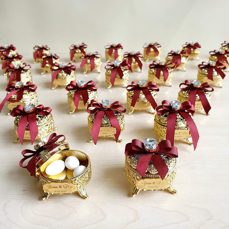Gold Wedding Favors Custom Boxes Wedding Favors for Guests Etsy