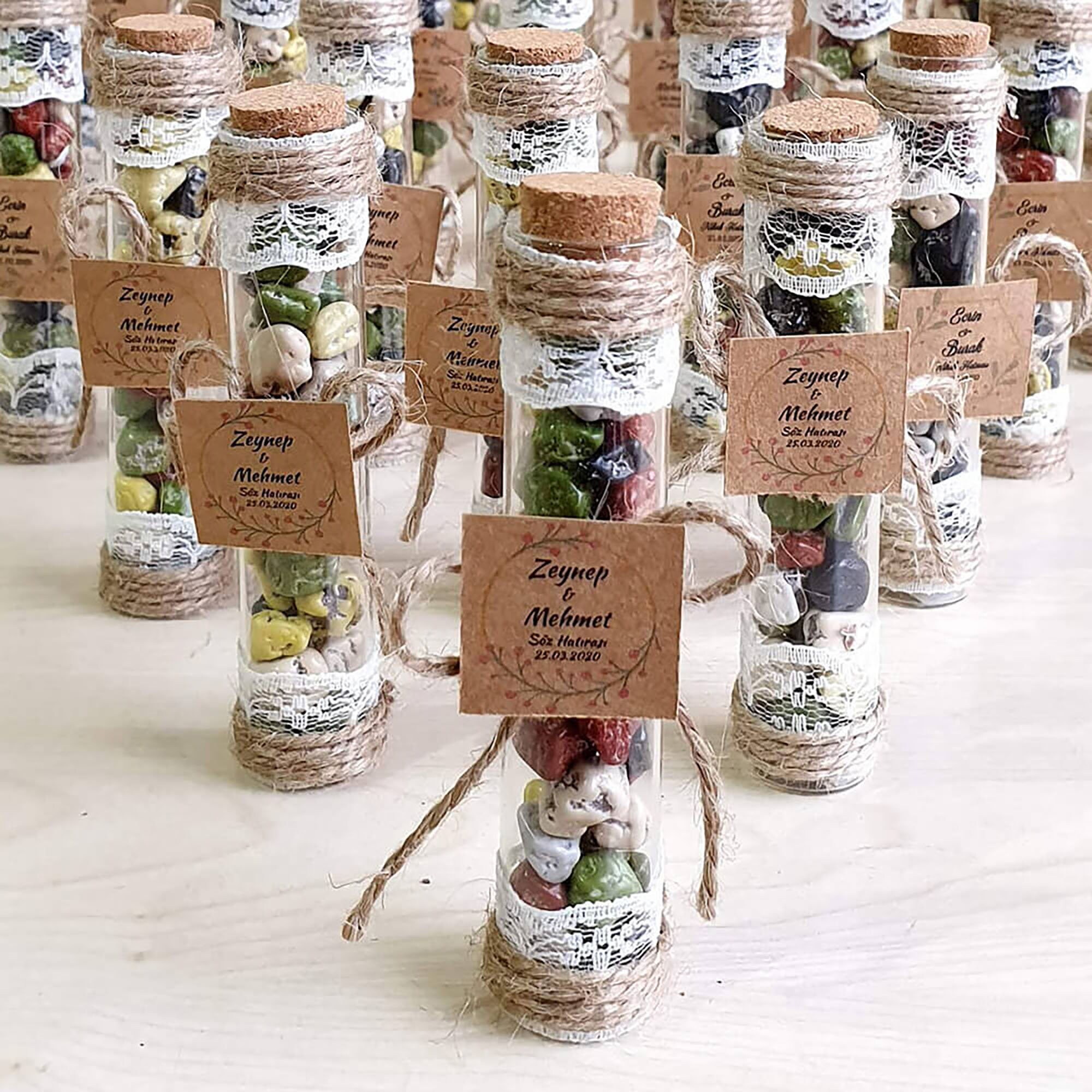 Wedding Party Favors Glass Tube for Guest Personalized Baby Etsy