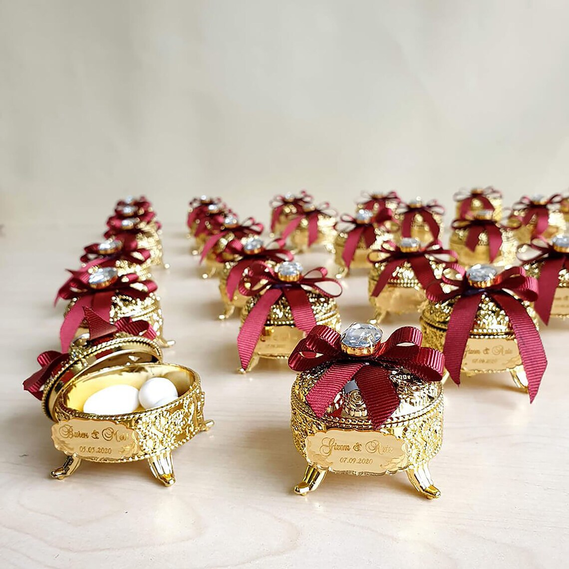 Gold Wedding Favors Custom Boxes Wedding Favors for Guests Etsy