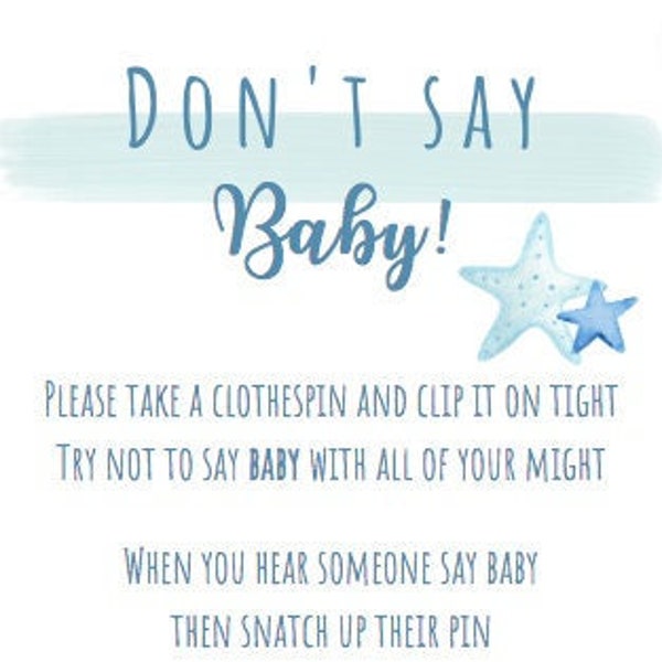 Babyshower "Don't Say Baby" Game