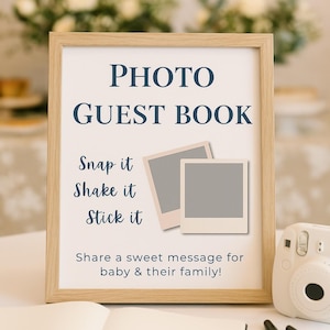 Photo Guest Book Sign, Printable Baby Shower Activity, Instant Photo Station Keepsake – Gender Neutral 8x10 & 5x7 Sign, Sprinkle Keepsake
