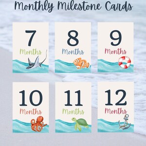 Under the Sea Baby Milestone Cards, Nautical Monthly Photo Props, Ocean ...