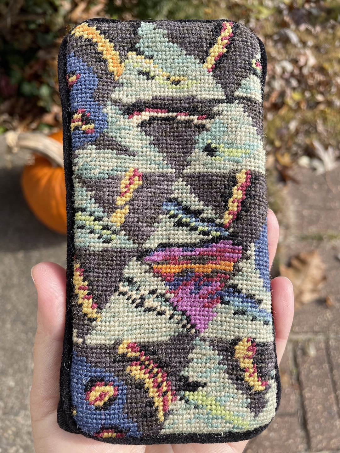 Wool Needlepoint Eyeglass Case Etsy