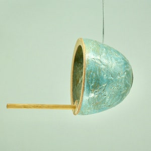 Handmade ceramic bird feeder for small garden birds, including food. image 6