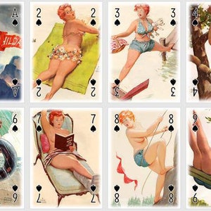 Hilda Pin Up Poker and Bridge cards. Playing cards