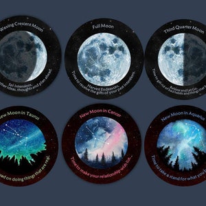 Moon Timing Oracle Deck. Round Moonology Oracle Cards - Etsy