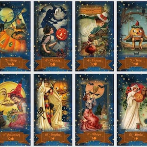 Halloween Lenormand deck. Vintage love oracle cards