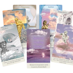 Baraja de oráculo de sanación espiritual. Cartas de predicción diaria del oráculo.