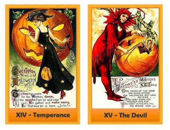 Halloween Tarot Deck. Vintage Tarot | Etsy Halloween Tarot Deck. Vintage Tarot | Etsy