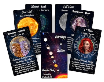 Astrology and Zodiac oracle deck. Horoscope predictions