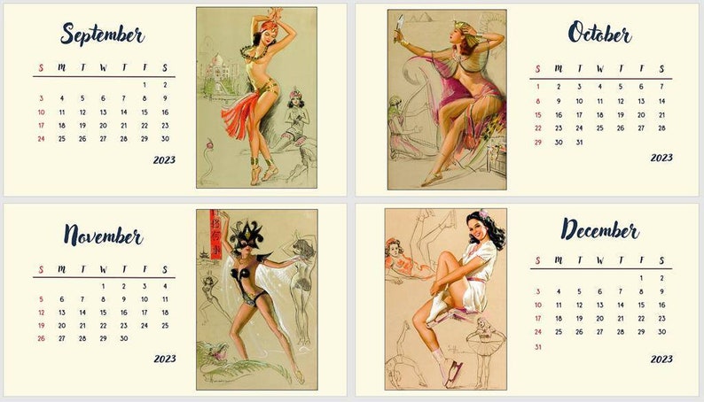 Pin up Girls Calendar 2023 - Etsy UK