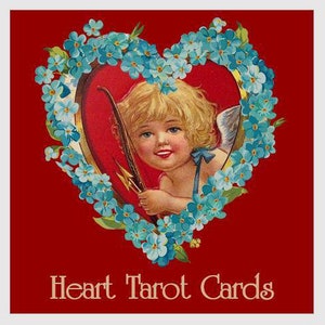 Hart tarotdeck. Tarotkaarten voor Valentijnsdag.