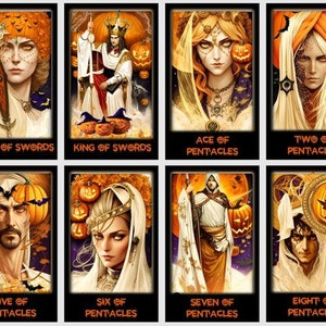 Jeu de tarot d'Halloween. Tarot Des bonbons ou un sort