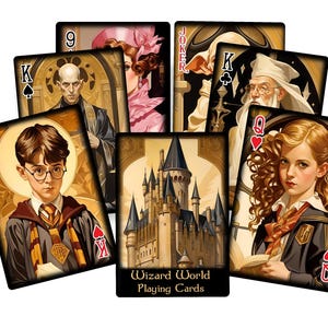 Carte da poker e bridge Wizard World. Carte da gioco standard.
