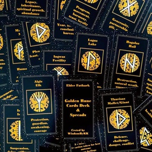 Cartas del oráculo de la Runa Dorada. Runas. Futhark Antiguo.