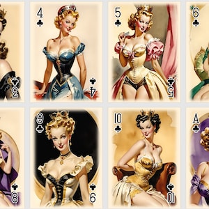 Queen Pin Up Poker und Bridge Karten. Spielkarten