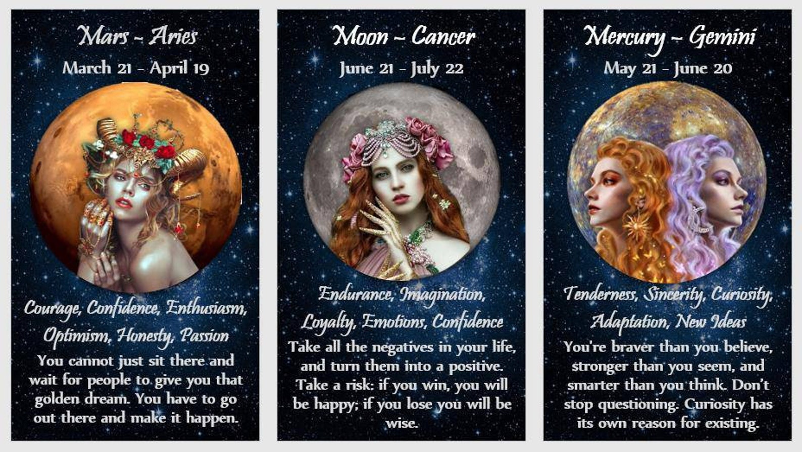 Astrology and Zodiac Oracle Deck. Horoscope Predictions Etsy