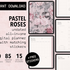 Pianificatore digitale floreale senza data - Edizione rosa pastello
