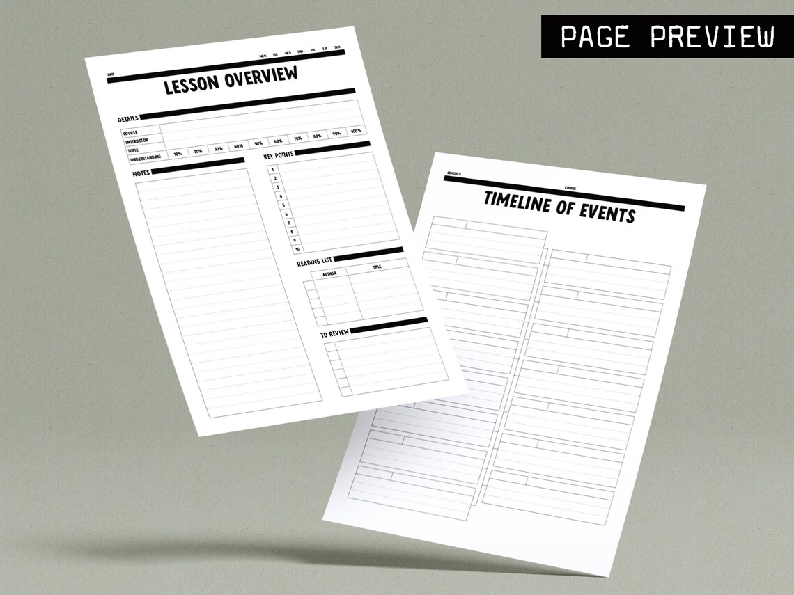 Printable Advanced Academic Note Taking Pages for Students // A4 + A5 ...