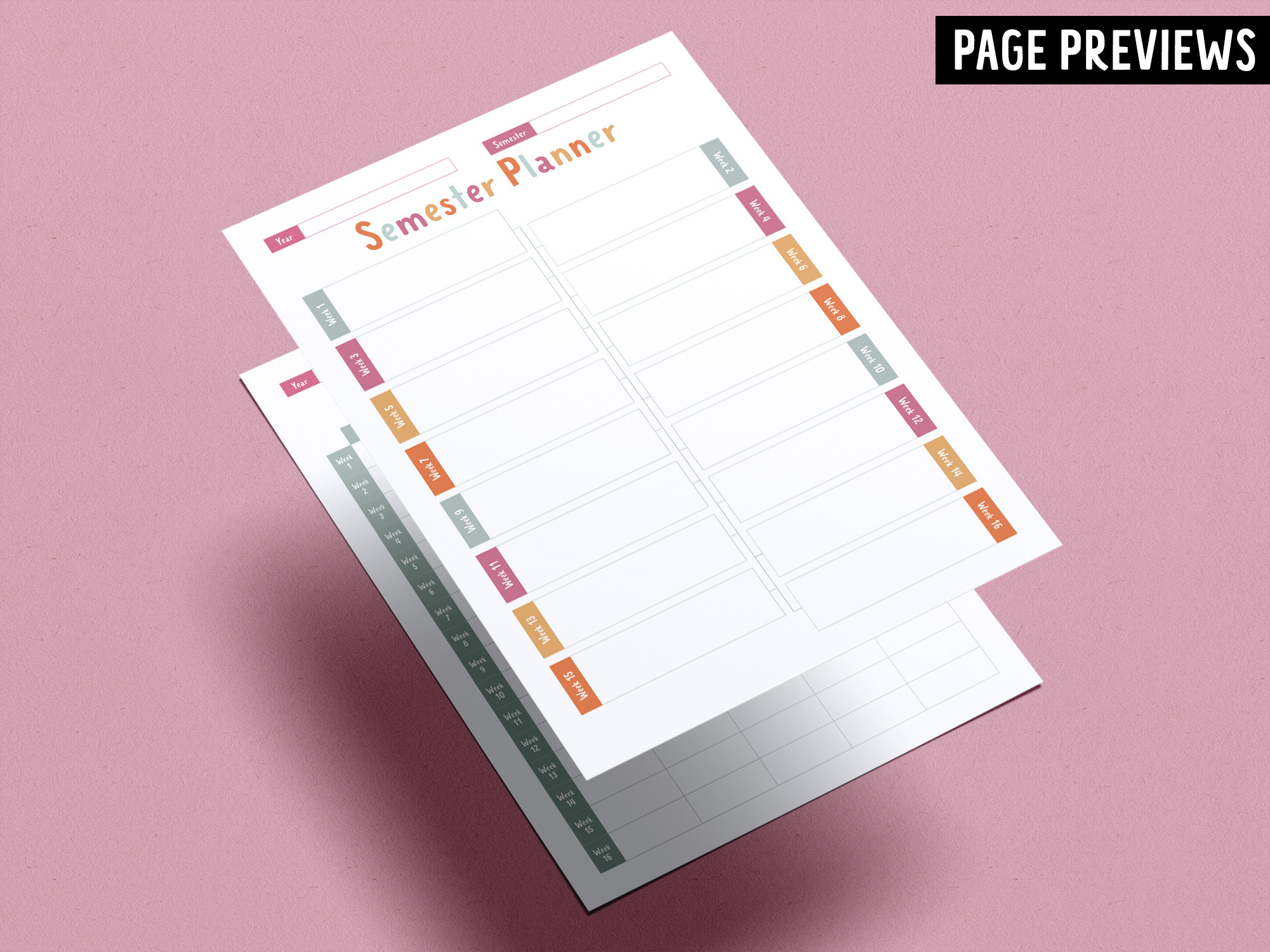 Fillable Printable Semester Planner Pages for Teachers // 9 Pages // A4 ...