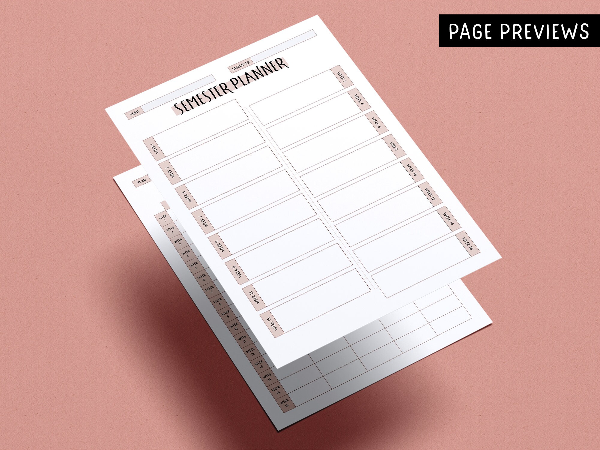 Fillable Printable Semester Planner Pages for Teachers // 9 - Etsy