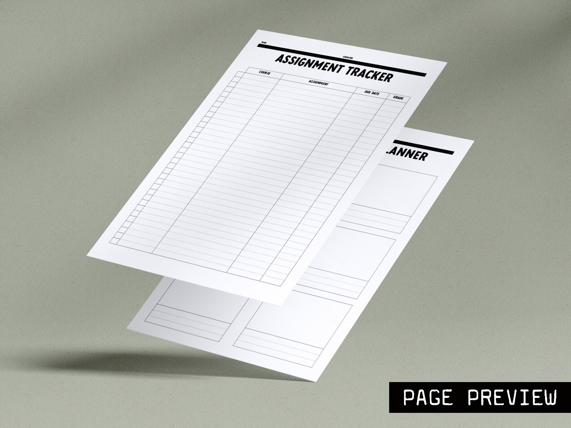 Printable Academic Assignment Planner Pages for Students // A4 + A5 ...