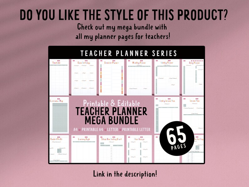 Fillable Printable Monthly, Weekly and Daily Planner Pages for Teachers ...