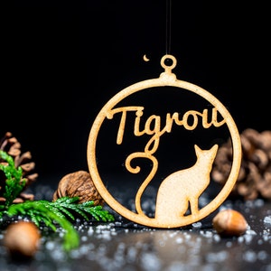 Personalized Christmas ball with cat name - Christmas decoration