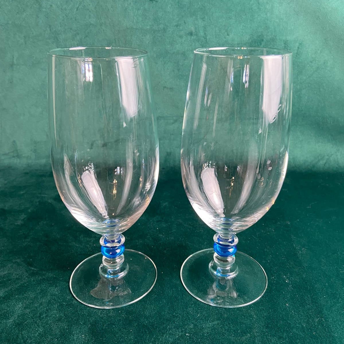 french aqua stemmed water glasses (4) – Rare Form