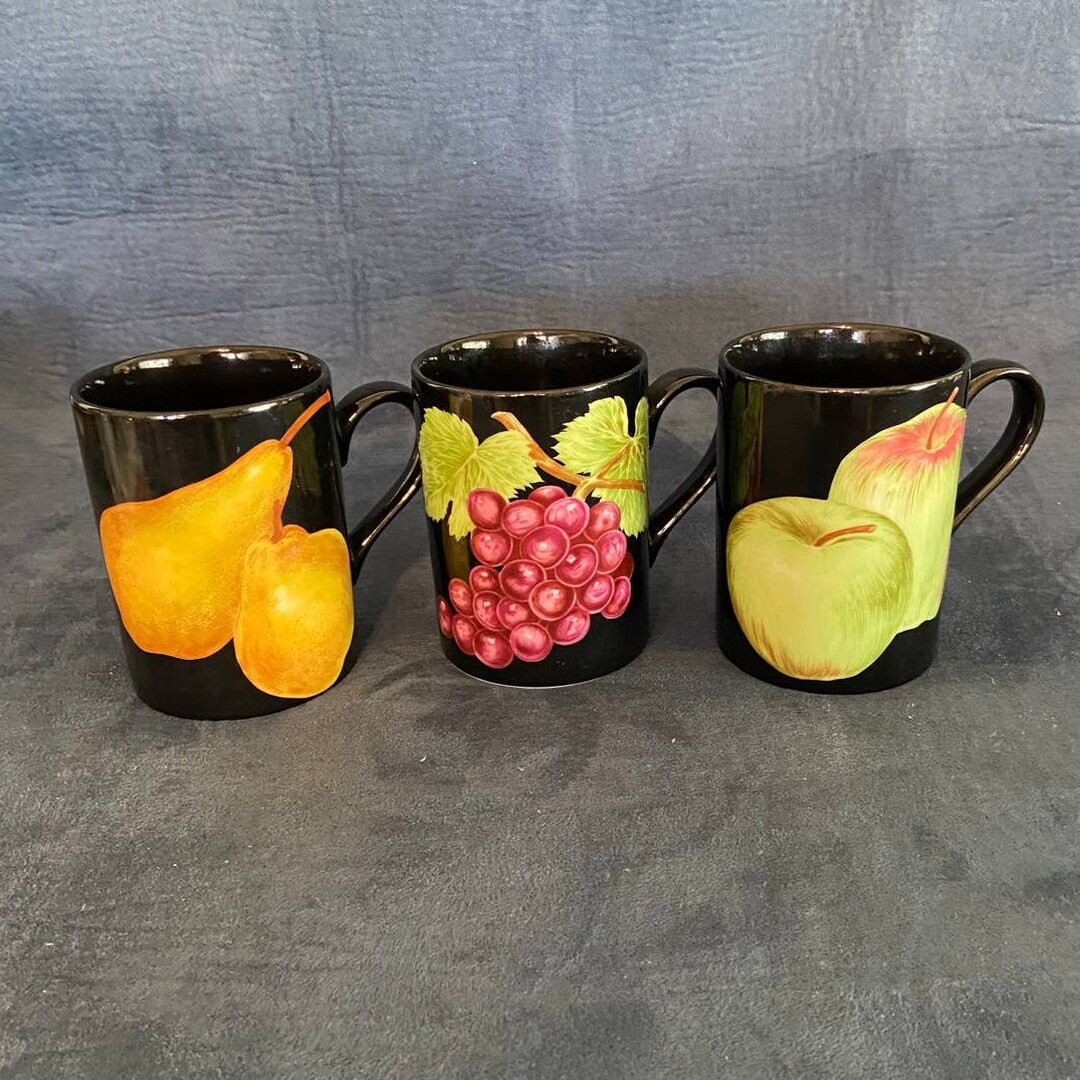 Set of 3 Vintage Fitz & Floyd Fruit Medley Coffee Mugs Etsy