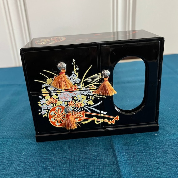 Small Japanese Two Drawer Jewelry Box - image 1