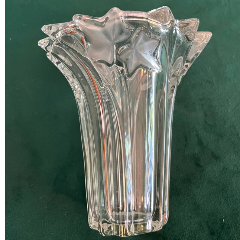 Vintage Mikasa Parisian Crystal Ivy Swirl Vase Etsy