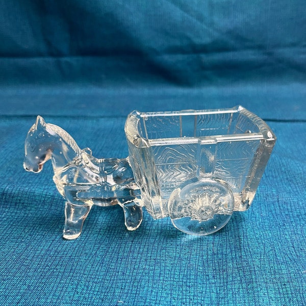 Clear Glass Horse and Buggy Jeanette Glass