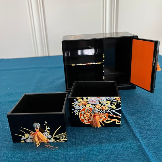 Small Japanese Two Drawer Jewelry Box - image 4