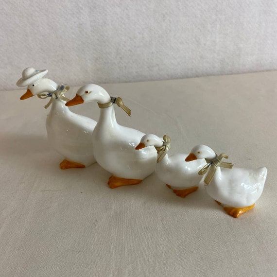 Vintage Ceramic Duck Family Mom Dad 2 Children Etsy