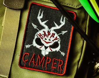 Friday The 13th – Happy Camper, Jason Morale Aufnäher, Velcro Aufnäher, Jackalope Forest, Scout Patch, Stickdatei, Scout, Camping, Bushcraft