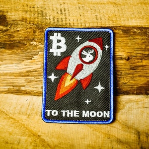 Jackalope Coin – Bitcoin-patch, klittenbandpatch, Jackalope Forest, geborduurde patch, scouting, kamperen, cryptocurrency-patch